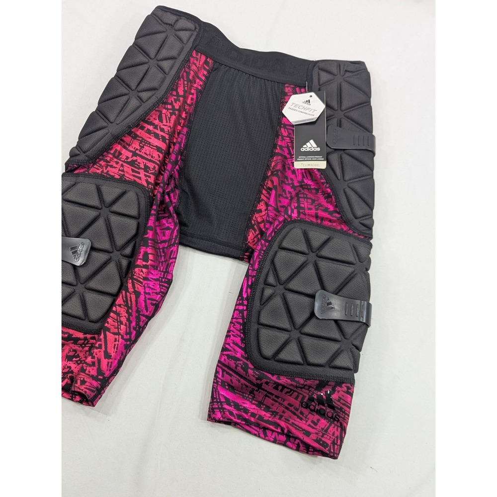 New Adidas Tech-fit Padded Compression Shorts Griddle Charged Pink Small